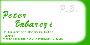 peter babarczi business card